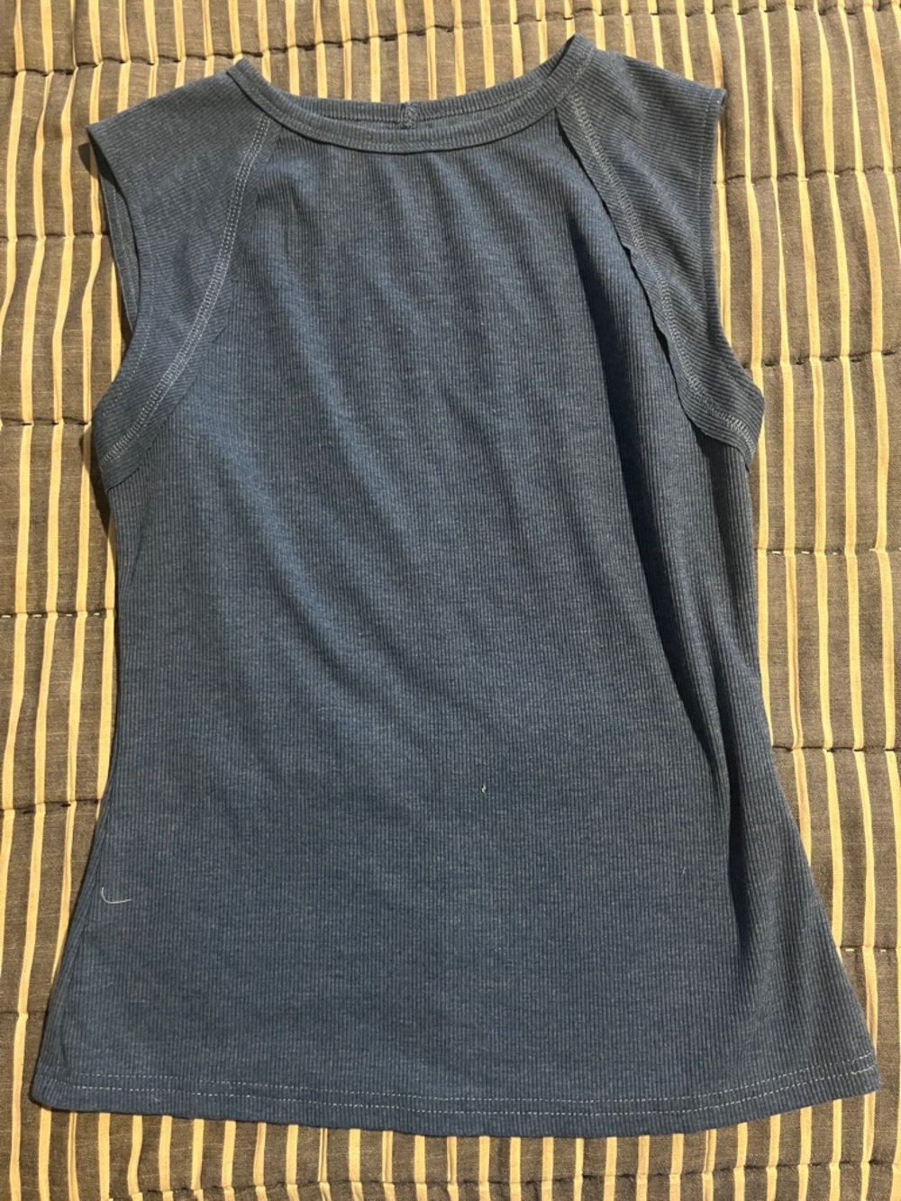 Women’s Ribbed Sleeveless Tank Top - blue